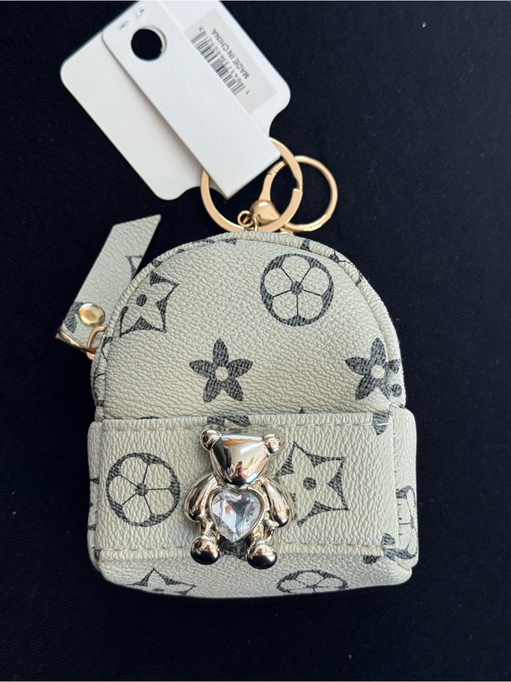 NWT Yolanda Mini Backpack Keychain Bag charm Coin Purse Wallet White